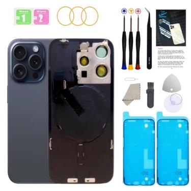 Imagem de GUPFIX Substituição de vidro traseiro para iPhone 15Pro com ferramentas Repir, tampa traseira de grande orifício de substituição de vidro todas as operadoras com adesivo pré-instalado e kits de