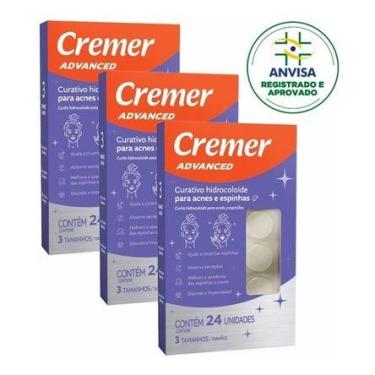 Imagem de Curativos Hidrocoloide para Acnes Cremer 24 Unidades Kit com 3