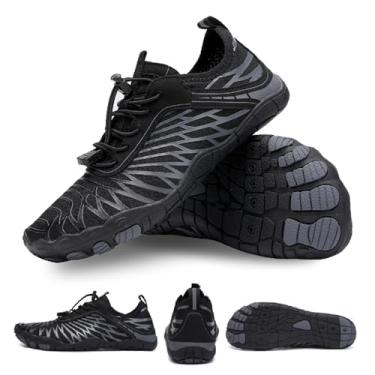 Imagem de Titype Tênis De Caminhada Descalço Para Mulheres E Homens, Calçado Profissional Com Biqueira Larga Caminhada, Saudável Antiderrapante, Leve, Respirável Aquático, Unissex, Preto, 44