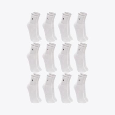 Imagem de Kit 12 Pares de Meias Soquetes Lupo Cano Médio 03245-089, Branco, Bran