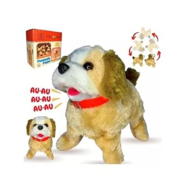 Imagem de Cachorrinho Pelúcia Cachorro Brinquedo que pula cambalhota anda e late a Pilha