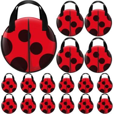 Imagem de Locmeo 28 peças de lembrancinhas de festa de joaninha sacos de presente de aniversário não tecido Lady Bug Candy Bags com alça vermelho preto Bolinhas Piñata Goodie Fillers Prêmio de sala de aula para