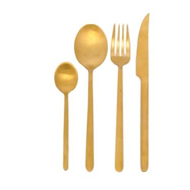 Imagem de Faqueiro com 24 Peças em Aço Inox, Cor Dourado Fosco, Cromus