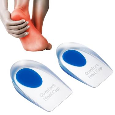 Imagem de Palmilha Calcanheira Ortopédica Silicone Gel para Calcanhar Alívio de Dor, Esporão, Fascite Plantar, Conforto Diário