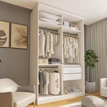 Imagem de Closet Solteiro Júlia 2 Gavetas Branco - Minastex, Branco, Moderno