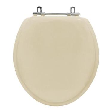 Imagem de Tampa De Vaso Sanitario Almofadada Convencional Oval Bege Claro Para V
