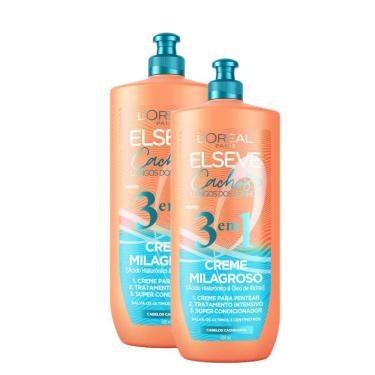 Imagem de Kit 2 Creme Milagroso 3 em 1 L`Oréal Paris Elseve Cachos Longos dos Sonhos 500ml