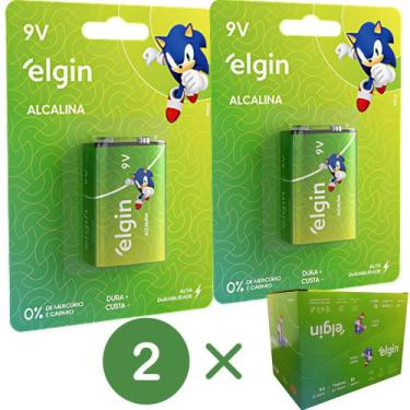 Imagem de Kit com 2 cartelas de baterias 9v alcalina c/1 ht01 82158 - ELGIN