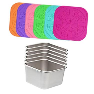 Imagem de Generic 6x Recipiente para molho de salada em aço inoxidável, copos para molho, jarra para molho, recipiente para condimentos para bar e restaurante, 60ml