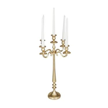 Imagem de Deco 79 Candelabro de alumínio tradicional, castiçal decorativo para decoração de casa, casamento, jantar, festa, 33 cm C x 33 cm L x 61 cm A, dourado