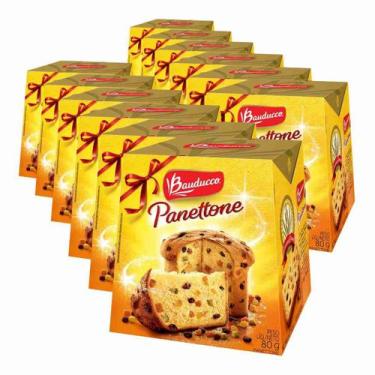 Imagem de 12 Panetone Mini Bauducco Tradicional, Panettone 80g