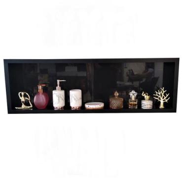 Imagem de Nicho Banheiro Porcelanato Preto 100x30 - 2 peças de 50cm - Belo Nicho