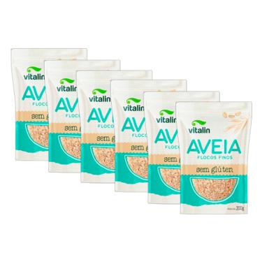 Imagem de Kit 6X: Aveia em Flocos Finos Sem Glúten Vitalin 200g