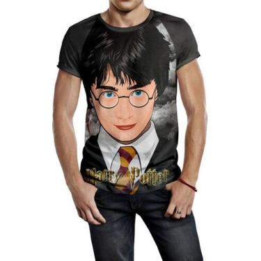Imagem de Camiseta Raglan Masculina Harry Potter Tumblr Ref:213 - smoke, Preto, 