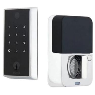 Imagem de Emtek EMP23231US26 EMPowered2 Fechadura Bluetooth WiFi com chave de toque, cromado polido