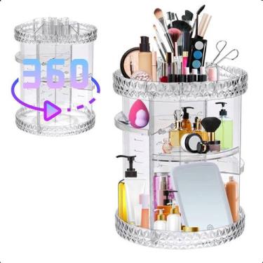 Imagem de Organizador Maquiagem Acrílico Giratório Suporte Cosmético - SWEET HOM