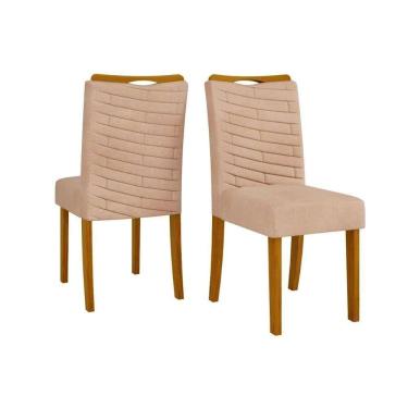 Imagem de Cadeira Sala De Jantar Julia Cedro-linho Saara Bege - Dj Móveis