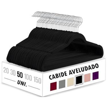 Imagem de Kit 50 Cabides Veludo Slim Antideslizante Ultra Fino