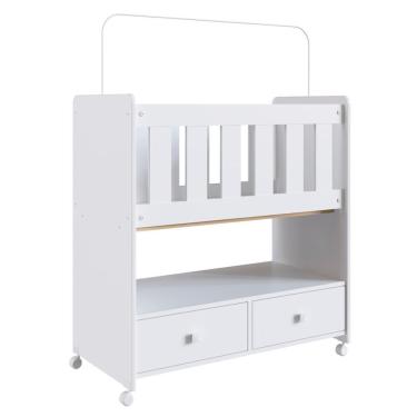 Imagem de Mini Berço Moises Sem Colchao 2 Gavetas By510 Branco Comm Branco