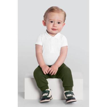Imagem de Body polo bebê menino em meia malha Brandili-Branco