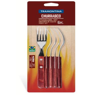 Imagem de Conjunto Garfo Mesa Inox 6 Peças Polywood Vermelho Tramontina