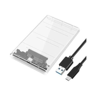 Imagem de Case Para HDD Transparente De 2,5 Polegadas SSD SATA Para USB Tipo-C, 