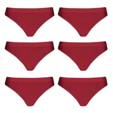 Imagem de Kit 6 Calcinhas Lupo Biquíni Sem Costura 40400, Vermelho, M