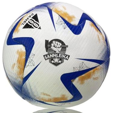 Imagem de SANNLEIKA Bola de futebol Aurora, tamanho 5, bola amadora, excelente retenção de forma, durabilidade e absorção de água reduzida disponível para todos os climas, bola de jogo oficial certificada de