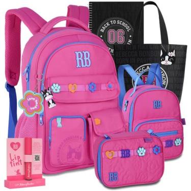 Imagem de Kit Mochila Rb Rebecca Bonbon Lancheira Estojo Lançamento, Rosa