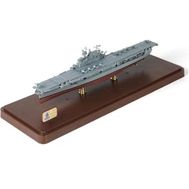 Imagem de NUOTIE Porta-aviões USS Enterprise CV-6 1/700 Modelo de barco fundido de metal fundido da Segunda Guerra Mundial da Guerra do Pacífico dos EUA Modelo fundido de porta-aviões com suporte de exibição e