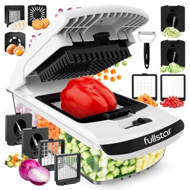 Imagem de Fullstar Picador e espiralizador de vegetais - Picador de alimentos com recipiente, cortador de frutas, utensílios de cozinha e acessórios, itens essenciais para casa (9 em 1, branco)