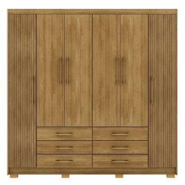 Imagem de Guarda-roupa Casal 6 Portas 6 Gavetas 100% Mdf Cadence Nature-brisa