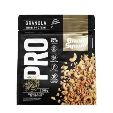 Imagem de Granola GranoSquare PRO Baunilha e Pasta de Amendoim 200g ,com Mix de 