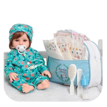 Imagem de Boneco Bebê Reborn Fio a Fio Realista Corpo Silicone Bolsa