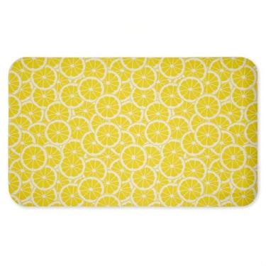 Imagem de Tapete antifadiga Zesty Lemons Everywhere, ergonômico acolchoado para cozinha e tapete de pé com suporte antiderrapante, tapete confortável ecológico, design de Anna Quach, 76 cm x 45 cm