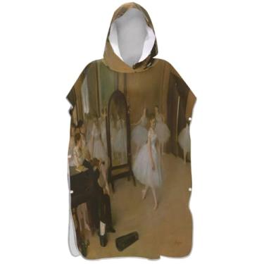 Imagem de Joisal Poncho de surfe para dançarinos com estampa de balé, para adultos, plus size, ponchos de praia para homens, toalha de banho com capuz