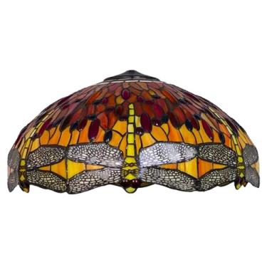 Imagem de Abajur de vidro estilo Tiffany de 50 cm (20 polegadas) para luminária de mesa, luminária de teto ou pendente, modelo libélula. Este modelo é ideal para substituição em luminárias de mesa, ch