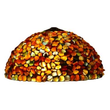 Imagem de Cúpula de Abajur Tiffany de 40 cm (16 polegadas), em Pedra Ágata Manchada, Estilo Vintage, Feita à Mão, Acessório para Luminárias de Chão, Mesa e Pendentes, Vermelha
