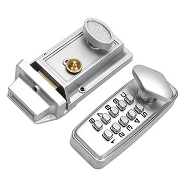 Imagem de Generic Fechadura de Porta Com Senha Digital, Botão de Liga de Zinco, Trava de Entrada Sem Chave para Portas de Pátio à Prova D'água Internas/externas, Mini Trava de Código Mecânico de 5,6 X 1,7 X