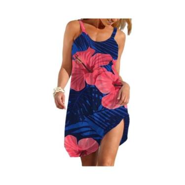Imagem de Vestido Slip Étnico Boho Feminino Casual De Verão Saia Solta Para Uso 
