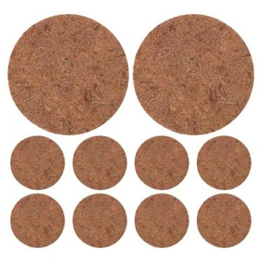 Imagem de POPETPOP 10 peças de almofadas de ninho de fibra de coco para pombos e animais pequenos, roupa de cama natural para gaiolas de pássaros, material de assentamento confortável e lavável, galinhas