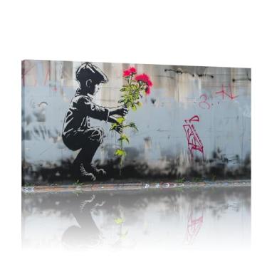Imagem de Impressões de arte de parede Banksy, mural de parede Banksy, tela de arte de parede Banksy, impressões em tela extragrande, pôsteres e impressões Banksy - (50 x 100 cm) sem moldura 20 x 40 polegadas