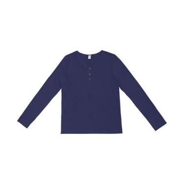Imagem de Blusa Feminina Com Botões Manga Longa Rovitex Azul, GG, Azul
