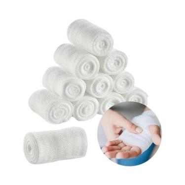 Imagem de Atadura Elástica De Algodão PBT 7,5cm X 4,5m 10 Peças Gaze Médica Para