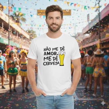 Imagem de Camiseta Carnaval Frase Alegre e Colorida - Trajano Store, Branco, G