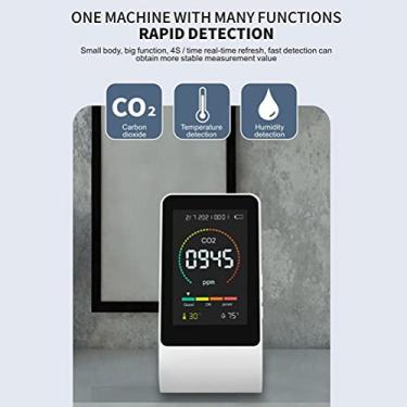 Imagem de Semme Monitor de Qualidade do Ar Detector de CO2 Medidor de Temperatura e Umidade Com Grande Tela Colorida LED Monitoramento Em Tempo Real para Escritório Doméstico Escola Interior