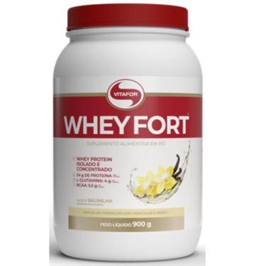 Imagem de Whey Protein Whey Fort Vitafor 900g Bcaa 5,5g L-Glutamina 4g, 900g, Ba