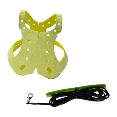 Imagem de Ｂｅｓｇａ Coleira e guia para pombos, coleira de treinamento portátil e leve, corda de tração para voo ao ar livre para pássaros de estimação, Amarelo