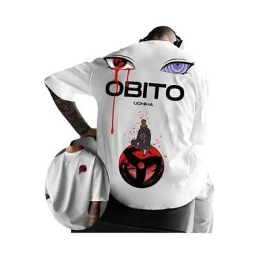 Imagem de Camiseta Oversized Masculina De Hip Hop Com Estampa De Anime Japonês, 
