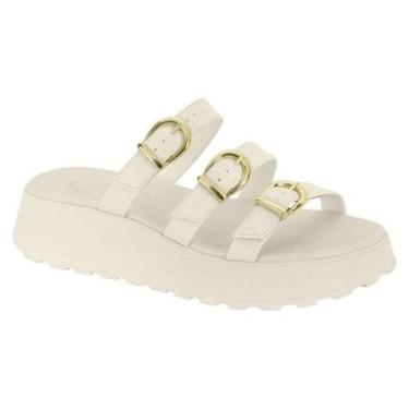 Imagem de Sandália Moleca Anabela Papete Flatform Fivelas - Feminina-Feminino